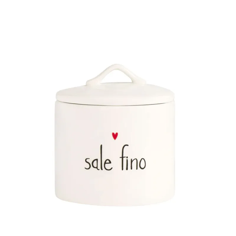 Nuovo Arrivo SIMPLE DAY Barattolo in gres “Sale fino cuore” – ⌀ 12 x 12,9 cm