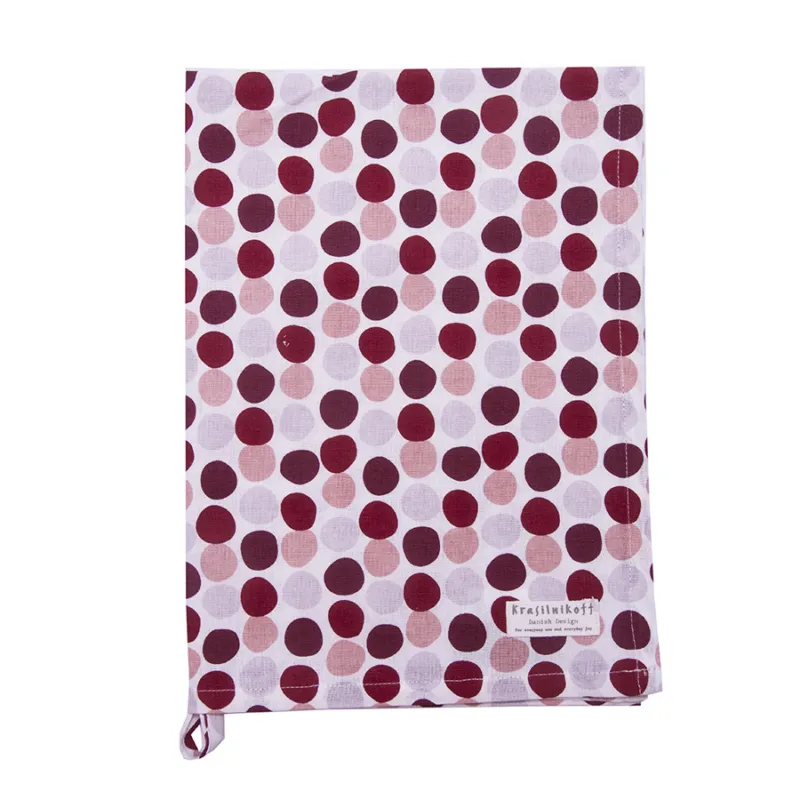 Soddisfatti O Rimborsati KRASILNIKOFF Strofinaccio in cotone “Confetti” rosso – 50 x 70 cm