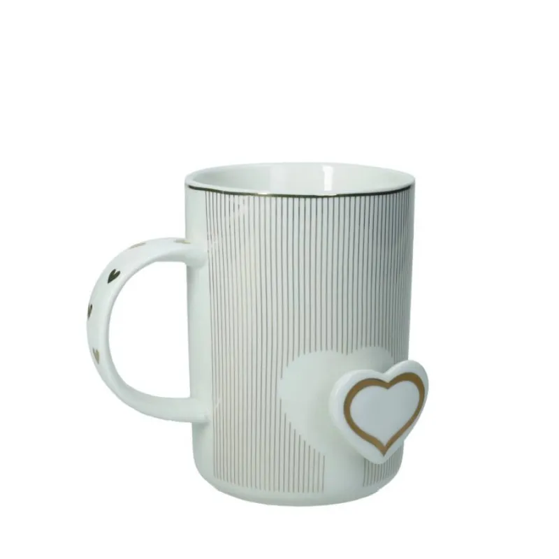 Solo Oggi BRANDANI Mug New Bone China “Amore mio righe” – ⌀ 8 x h 11 cm
