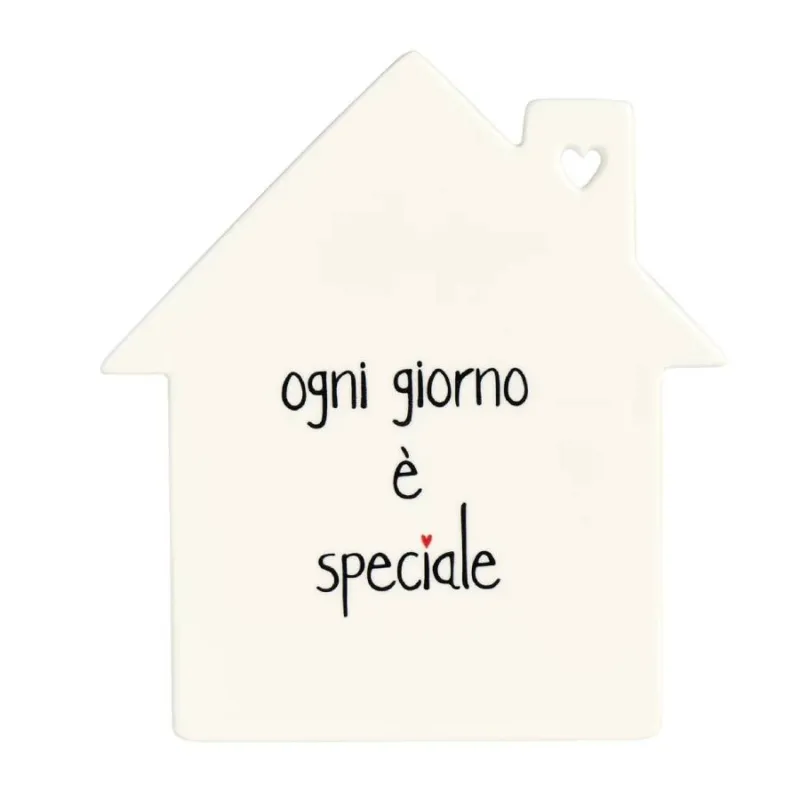 SIMPLE DAY Sottopentola in gres a casetta “Ogni giorno è speciale” – 22 x 20 cm Nuovo Arrivo
