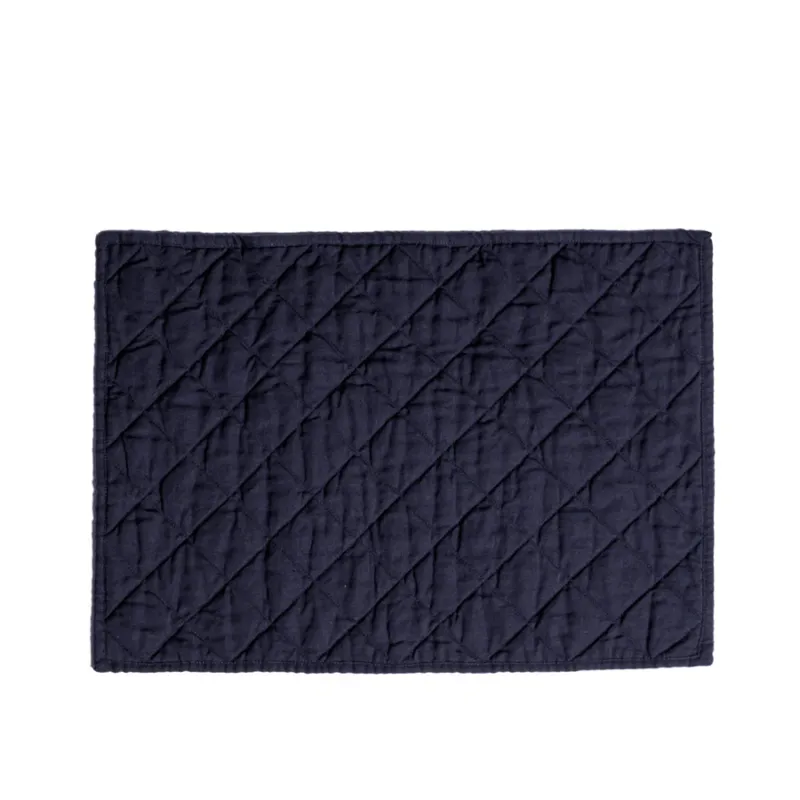 SIMPLE DAY Tovaglietta rettangolare imbottita in cotone color navy – 48 x h 36 cm Offerta