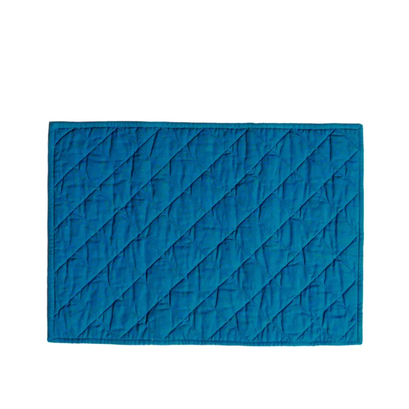 SIMPLE DAY Tovaglietta rettangolare imbottita in cotone color acqua – 48 x h 36 cm Spedizione Espresso