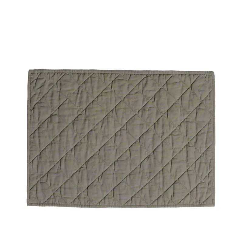 SIMPLE DAY Tovaglietta rettangolare imbottita in cotone color talpa – 48 x h 36 cm Direttamente Dal Produttore