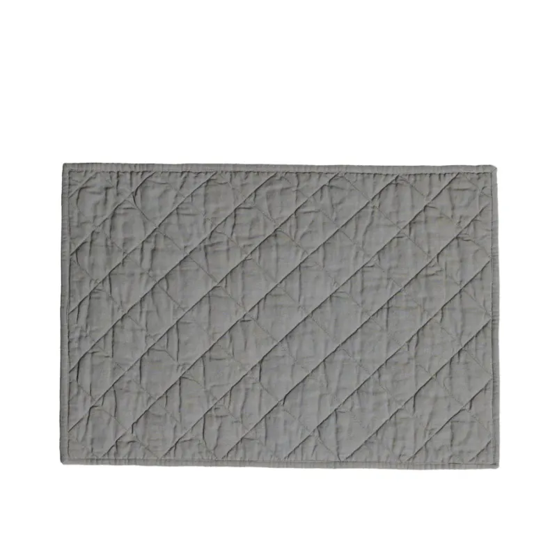 Pagamento Sicuro SIMPLE DAY Tovaglietta rettangolare imbottita in cotone color acciaio – 48 x h 36 cm