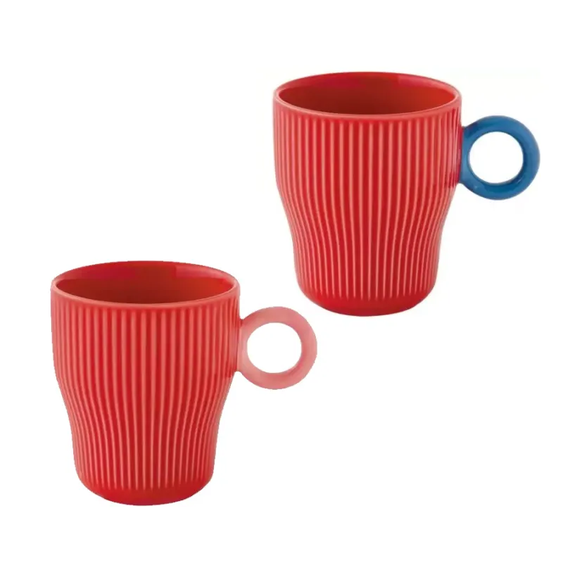 Super Prezzo EASY LIFE Set 2 mug in porcellana “Twist and match Red” – 300 ml
