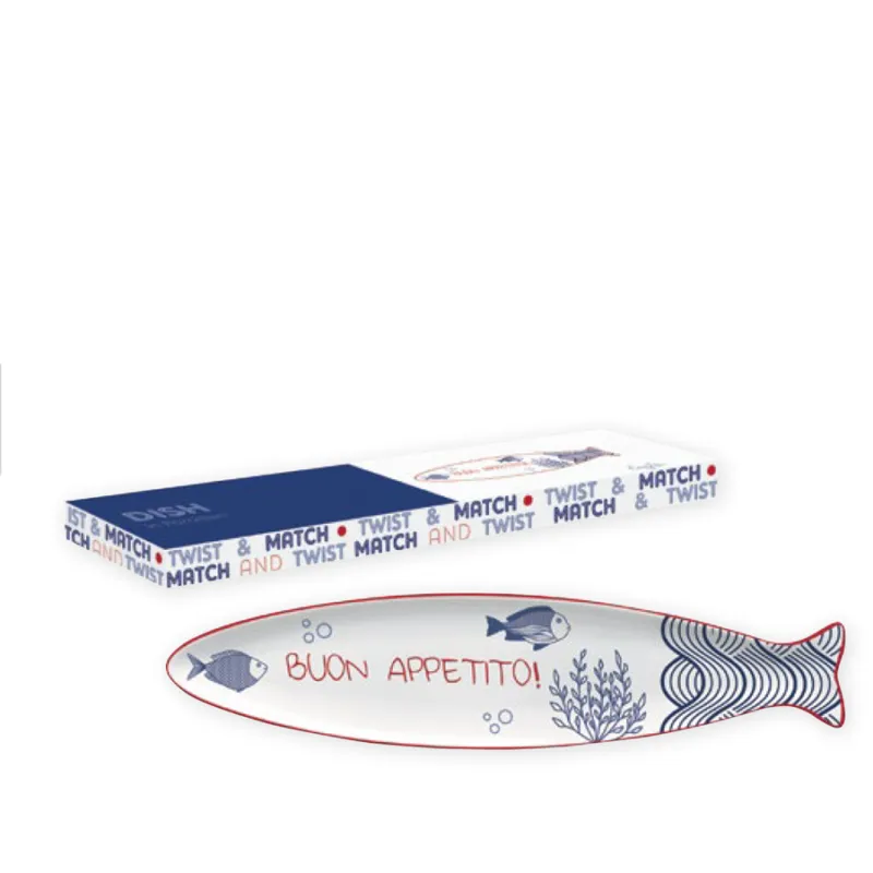 EASY LIFE Piatto in porcellana Pesce “Twist and Match Blu” – 30 x 7 cm A Buon Prezzo